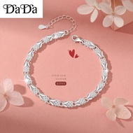 Original S999 Sterling Silver Bracelet Womens Lucky Clover Jewelry Light Luxury Adjustable Birthday 