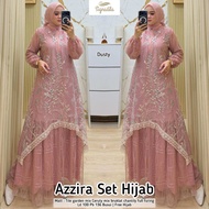 AZZIRA SET HIJAB. Bahan tile garden mix ceruty mix bruklat chantily full furing. LD.100cm PB.136cm.