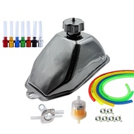 2.4L Metal Gas Fuel Petrol Tank With Cap Oil Filter 60cm Fuel Pipe Kit For 50cc 70cc 90cc 110cc 125c