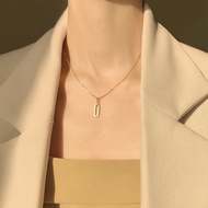 Yes✨S925 Silver Necklace Ins Double Ring Necklace chain 14K Gold Plated Pendant Necklace Bestie Neck