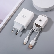 Original Infinix Hot 50 60 Pro Pro+ 60i 45W EU Charger Fast Charging Travel Power Adapter 1M USB C C