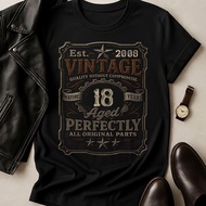 Vintage 18Th Birthday Shirt Aged 18 Perfectly Est 2008 Retro Birthday Gift Unisex Classic Milestone 