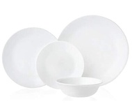 Corelle Soup Cereal Bowls Set | Lunch Plate Set 6 Piece | Dinner Plate Set 8 Piece | Square Plate, Winter Frost White