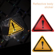 【JJ】Triangle Exclamation Mark Reflective Warning Sign Car Sticker Night Driving Safety Reflective Sticker For Car Anti-Collision