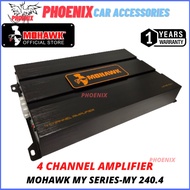 📣 MOHAWK 4 CHANNEL AMPLIFIER MY SERIES 240 Watt - MY 240.4 Car Audio  Woofer Speaker Power Amp Control