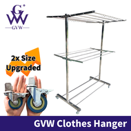 GVW KING Foldable Mobility Stainless Steel Clothes Hanger / Clothes Drying Rack Shoes Rack / Rak Pen