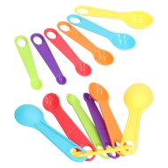 12Pcs/set Colourful Measuring Spoon Plastic Cup and with Scale Safe Convenient for Kitchen Bakery