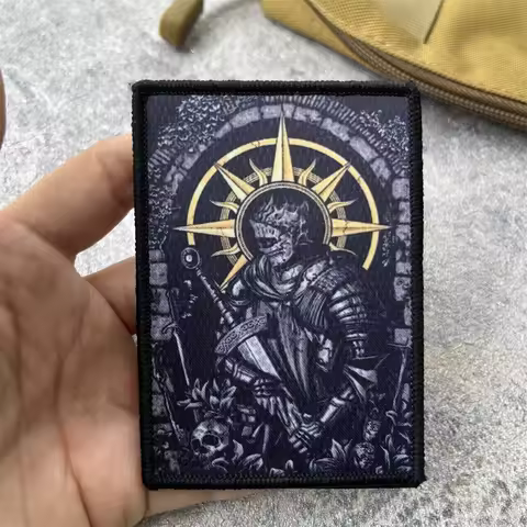 Dark Souls Tactical Skeleton Printed Hook and Loop Patch Knight Emblem Military Morale Badge Clothes