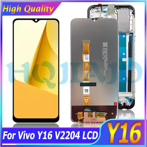 6.51" original For vivo Y16 LCD Display V2204, V2214 Display Touch Digitizer Replacement Parts With 