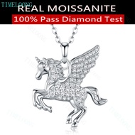 Horse All Real Moissanite Necklace With GRA Certificate S925 Silver VVS1 3EX D Color Moissanite Diam