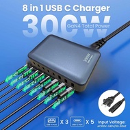 Charger USB Docking Station 8 Multi Port Type C PD QC GaN4 300W