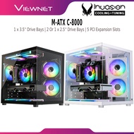 INVASION M-ATX C-8000 TG GAMING CASE WITH 5 PCI EXPANSION SLOTS - PC MATX CASING - BLACK | WHITE - C