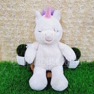 UNGU White Unicorn Doll with Pink Horns, Jelly Cat Unicorn Doll, Purple Hair Unicorn Doll