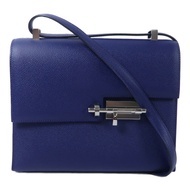 HERMES Epsom皮革Verrou 23肩背袋Bleu Saphir