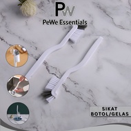 PW - Long Handle Bottle & Glass Brush | Strong & Non-Hair Loss Fur