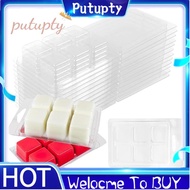 30pcs Wax Melt Container Clamshell Packaging Mold Box 6 Cavity Clear Plastic Cube Tray Wax Melt Clam
