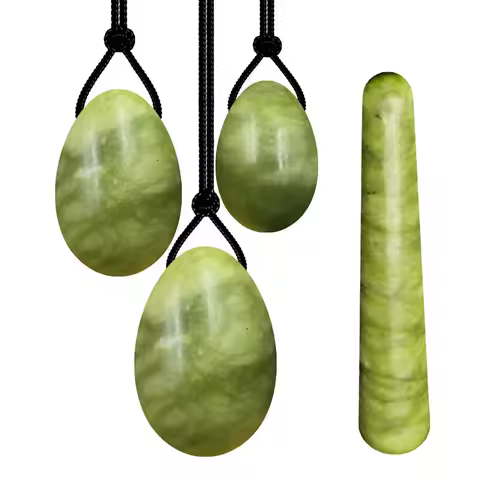 Green Stone Yoni Egg Set Natural Jade Eggs Women Kegel Exerciser Vaginal Muscles Tightening Ball Mas