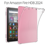 For Amazon Kindle Fire HD 8 Case Fire HD8/HD8 Plus/2022/2024 Silicon TPU Clear Airbag Cover for Kind