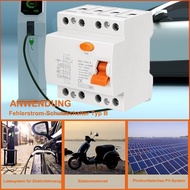 <ANME>Circuit Breaker Type B 40/63A 30mA 4-Pin RCD Charging Stations Rail Mounting