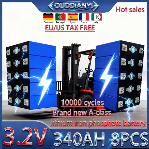 Premium Grade A 3.2V 340AH Lifepo4 Rechargeable Battery Lithium Iron Phosphate Pack DIY 12V 24V For 