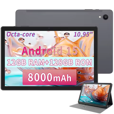 ANRY Tablet PC Android 15 OS 10.95 Inch Tablets With Case WIFI Ipad 12GB+128GB 8000mAh Tab for Offic