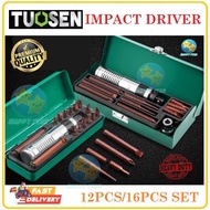 Heavy Duty Tuosen 1/2" Manual Impact Driver 12 16 PCS Screw Drivers Tools Set drive kit sets portabl