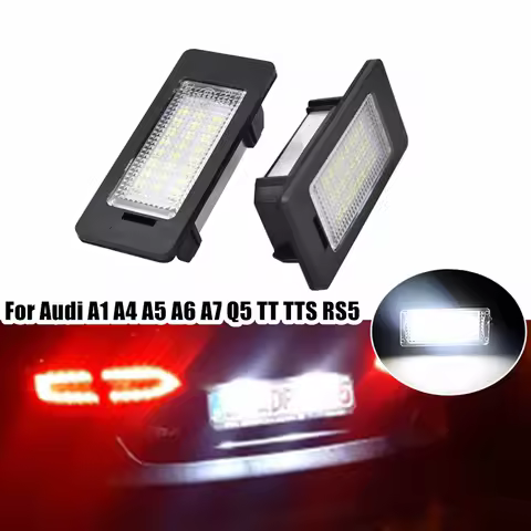 LED License Plate Lights Car Number Plate Lamp White Canbus For Audi A4 B8 A5 Q5 S5 A1 A6 S6 A7 RS5 