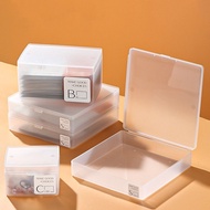 Simple Rectangle Buckle Design Transparent Plastic Card Storage Box Small Case Beads Earrings Jewelr