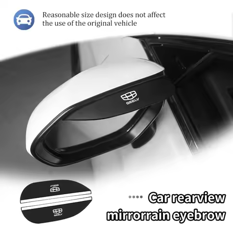 For Geely 2pcs Car Rearview Mirror Rain Eyebrow Protector Stickers Ttugella Geometry C Coolray Emgra