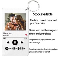 Custom Spotify Keychain with Picture,Custom Scannable Spotify Music Song Code Keychain