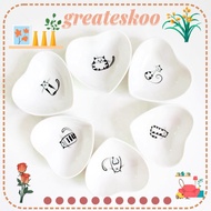 GREATESKOO Peach Heart Dish, White Cats Vinegar Dish, Cute Japanese Style Seasoning Dish