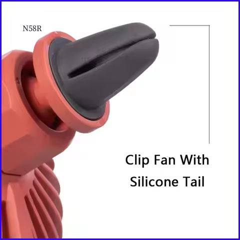 RR-Car Fan With Ambient Light 12V-24V USB Car Fan 3 Wind Speed A/C Vent Clip Fan 360 Degree Rotatabl