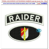 HD-174 RAIDER EMBROIDERY PATCH MOTORCYCLE PACKAGE/RACING/CLUB