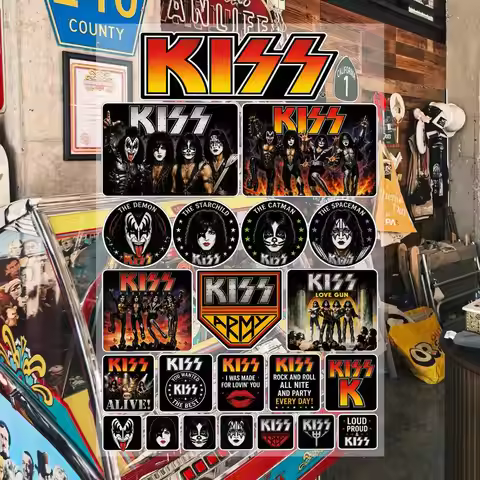 K-Kiss Aesthetic Graffiti Waterproof PVC Stickers for Car Motorcycle Skateboard Helmet Notebook
