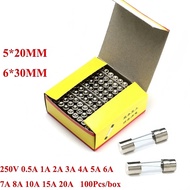((10pcs) 6 * 30mm Glass Fuse Tube F1A/2A/3A/4A/5A/6A 6.3A 7A 8A 10A 12A 15A 20A 25A 30A Fuse 250V