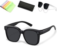 Viari Fit Over Sunglasses, Sunnybuddy Eyewear Snap Sunglasses Fit over Sunglasses Snap Shades (Black