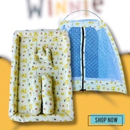 Kasur Fiber Motif Pooh crem Kasur bayi set kelambu balita cewek cowok Empuk Bantal Guling Perempuan 