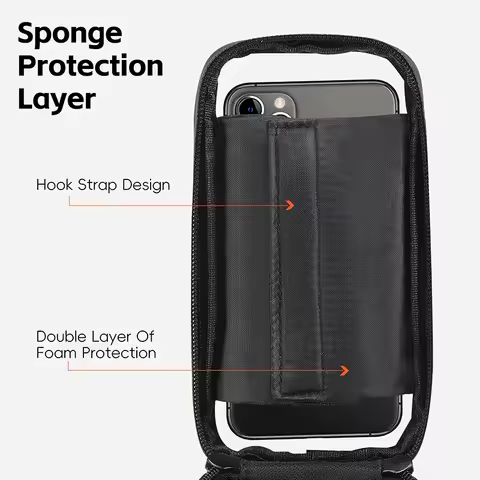 WEST BIKING 7.0 Inch Bike Phone Touch Screen Bag Bicycle Reflective Top Tube Bag EVA Hard Shell Wate