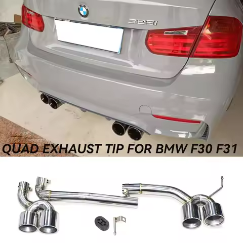 Quad Exhaust Tip For BMW F30 F31 320i 330i 328i 2017-2019 M3 Look Tailpipe Muffler Tip Nozzle Exhaus