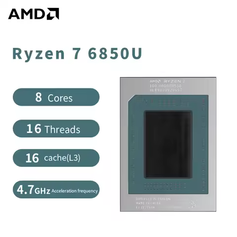 4.7GHz 8-Core 16-Thread 4MB Game Cache 6NM TDP 28W FP7 Gaming CPU 100-000000538 AMD R7 6850U Laptop 