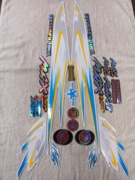 Bộ tem decal dán xe máy Kawasaki Max 3 màu xanh dương zin thái siêu đẹp