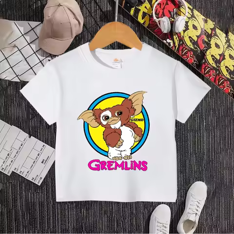 Gremlins Gizmo Children T-shirt Summer Short Sleeve Boy Girl Kids Tee Shirts Cartoon Anime Children'