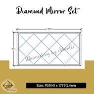 Set 3x5.83ft Diamond Mirror Bevel Mirror Wainscoting Deco Wall Mirror Cermin Bevel Dinding Wall Mirr