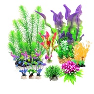 [in stock]8pcs/set Aquarium Decoration Artificial Plastic Landscaping Aquatic Plant Ornaments Simulation Aquarium Fish Tank Accessories