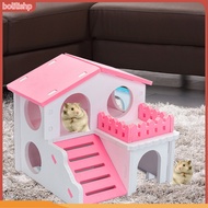 {bolilishp}  Hamster House Ventilated Design Double Layers Wooden Hamster Hideout Accessories Toy for Guinea-pig