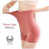 SLIM 3D Fitness Yoga Pants Women's Stretch Sports Three-Quarter Pants High Waist Hips