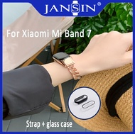 โลหะสแตนเลสสายรัดข้อมือสำหรับ Xiao mi mi Band 7 สร้อยข้อมือสายคล้องคอ mi Band 7 สาย mi Band 7 แก้วโท