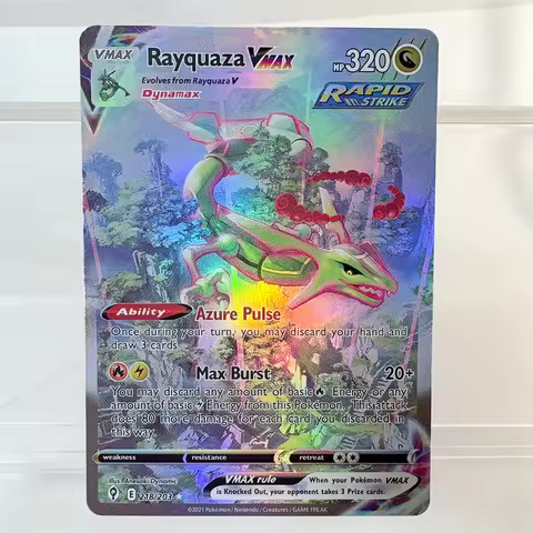 PKM Proxy Card Holographic Rayquaza VMAX Deoxys Reshiram&Charizard Sylveon GX Hobbies Rare Collectio