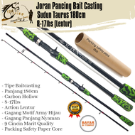 Joran Pancing BC BaitCasting Sudun Taurus 180cm (8-17lbs) Lentur Carbon Hollow Murah - Toms Fishing