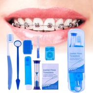 8Pcs/Set Oral Cleaning Care Dental Teeth Kits Whitening Tool Suit Interdental Brush Floss Thread Wax